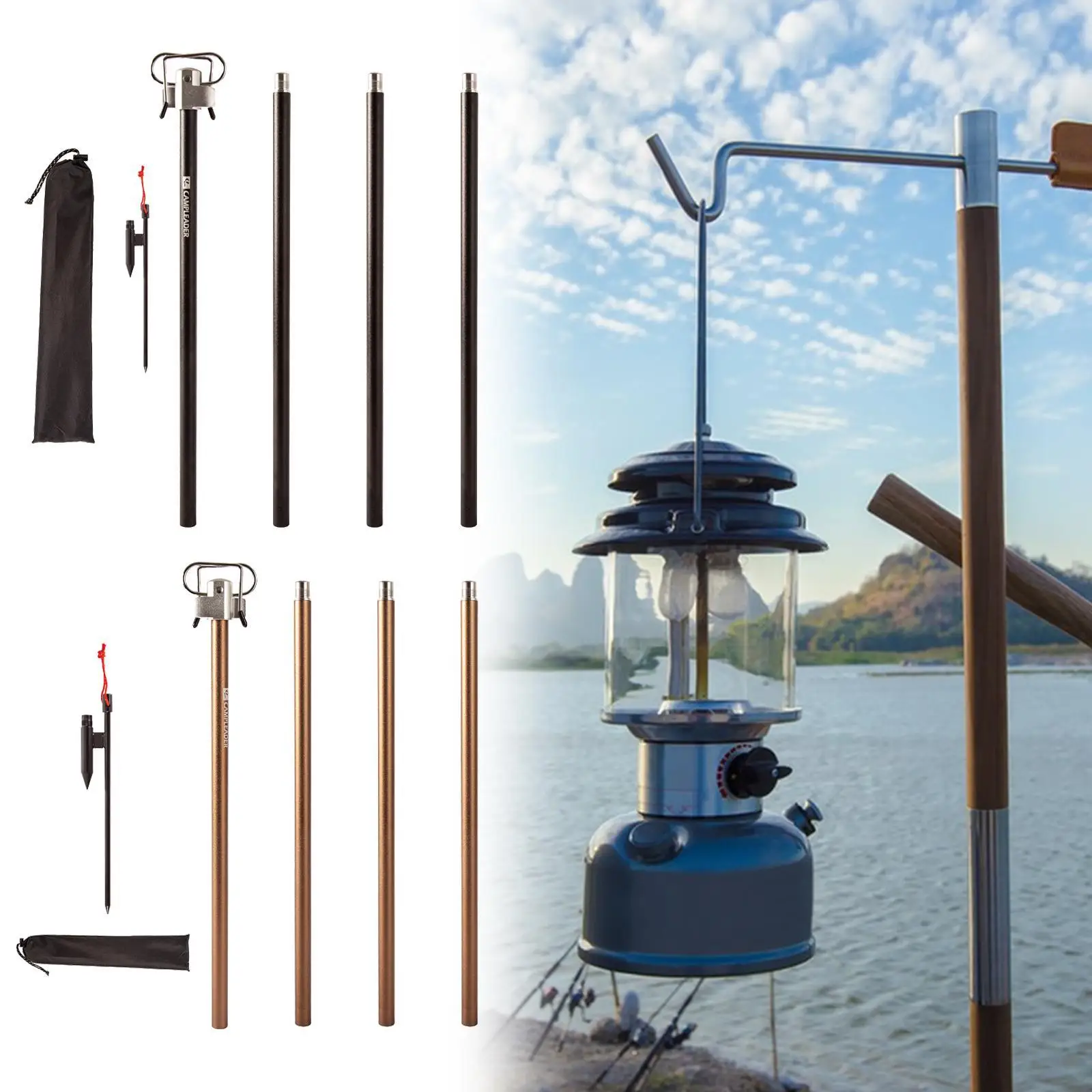 

Подставка для кемпингового фонаря, складной кронштейн для кемпинговой лампы для поездки, пешего туризма во дворе