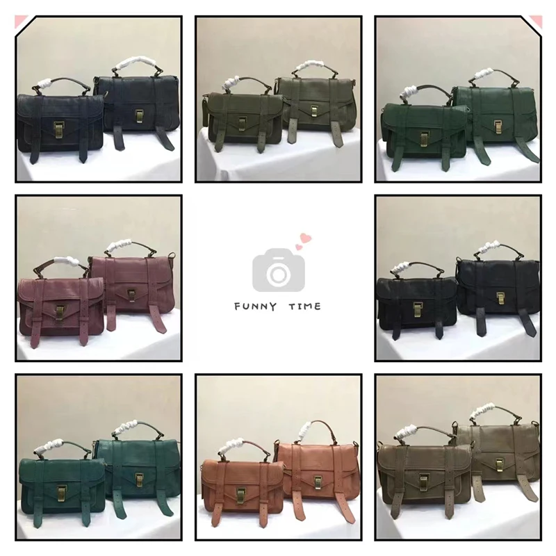 Genuine Sheep Skin Vintage Briefcase Female Two Sizes Luxury Top Quality Handbag Ladies School-Bag Popular New Coming