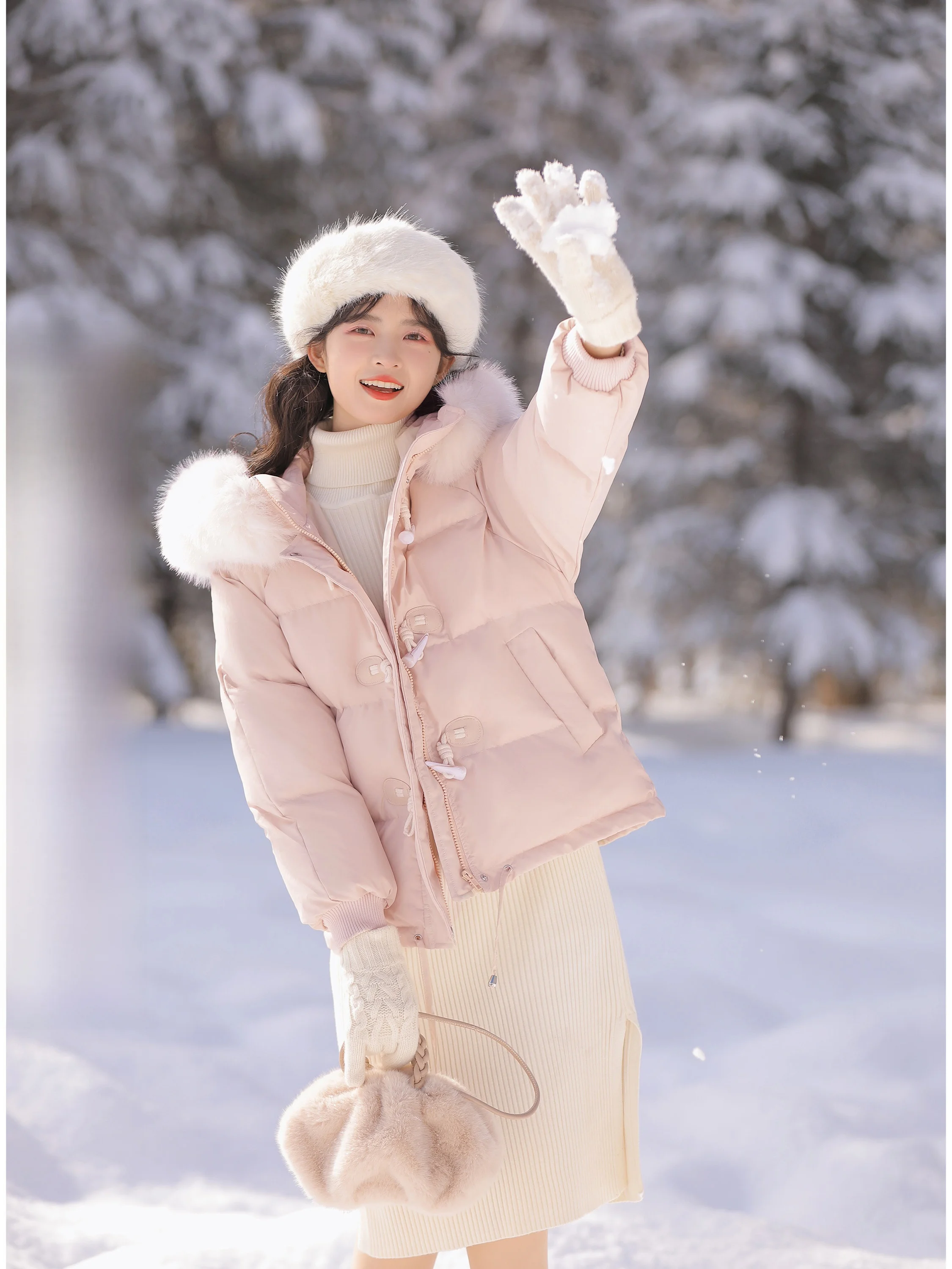 

Lingjiu 2025 New Sle, женское хлопковое пальто-пуховик с дизайном на пуговицах, зимнее модное длинное пальто Sweet Sle Thiened