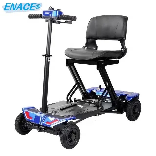 Lithium Battery Elderly Portable Ultra-light Disabled 4 Wheel Lightweight Compact Folding Handicapped Mobility Electric Scooter