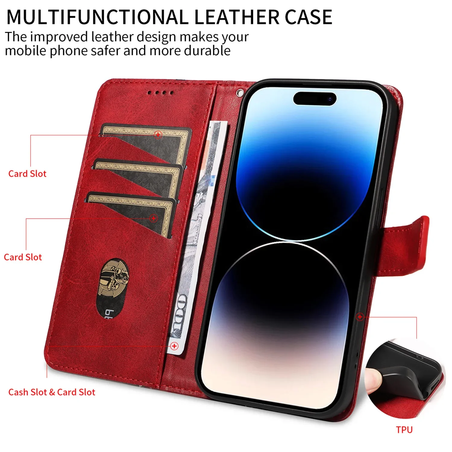 Leather Flip Case For Xiaomi Redmi Note 11 12 13 Pro Plus Magnetic Wallet Satnd Phone Cover For Redmi Note 8 9 10 Book Bag Coque