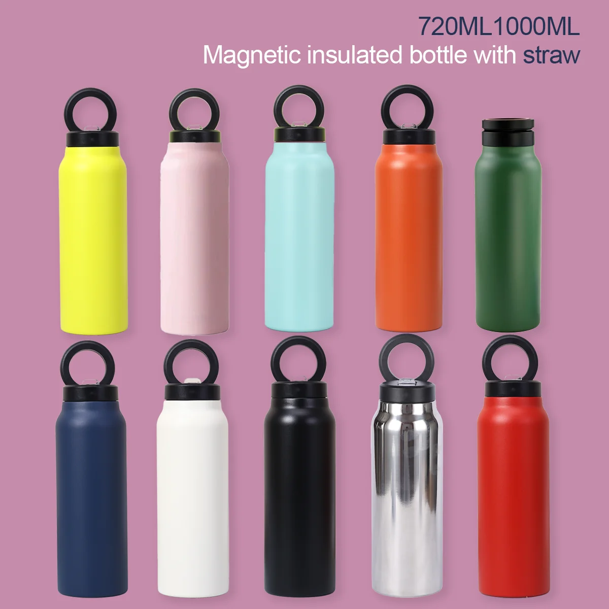 

Personalised Magsafe Water Bottle with Phone Holder 720ML 1000ML 24oz 32oz Magnetic Stainless Steel Customised Thermal Flask