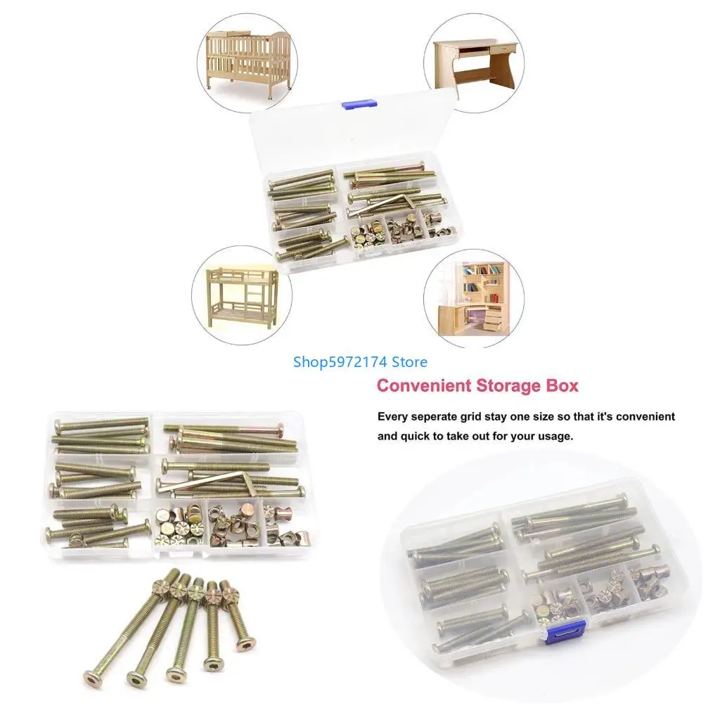 Y3NB 50 Pcs/set Drive Socket Cap for Head M6x 40/50/60/70/80mm for Furnitures Be