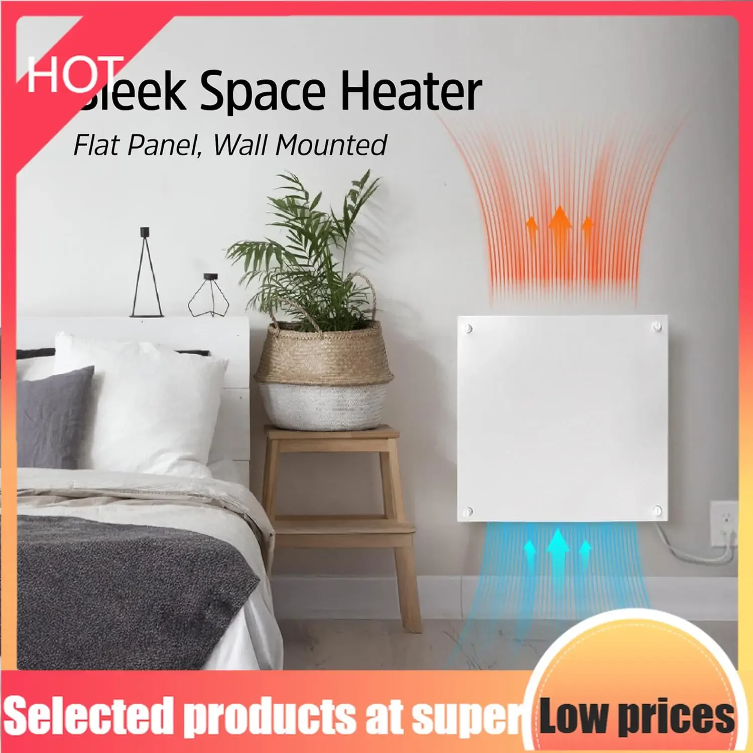 

Competitive Item-Convection Wall Heater With Thermostat - 400W Electric Wall Mounted Space Heater Panel - Updated Model, 120V -