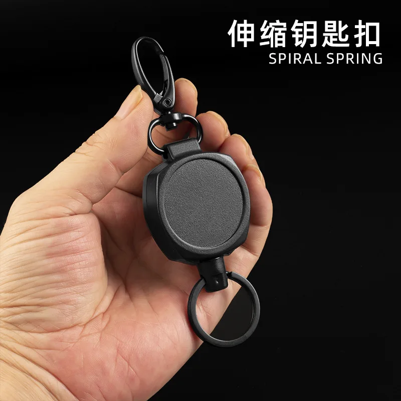 

5 Pieces Easy To Pull Metal Outdoor Anti-theft Keychain Olive Hanging Buckle Retractable Badge Reel Holder Nurse Id Card Holder