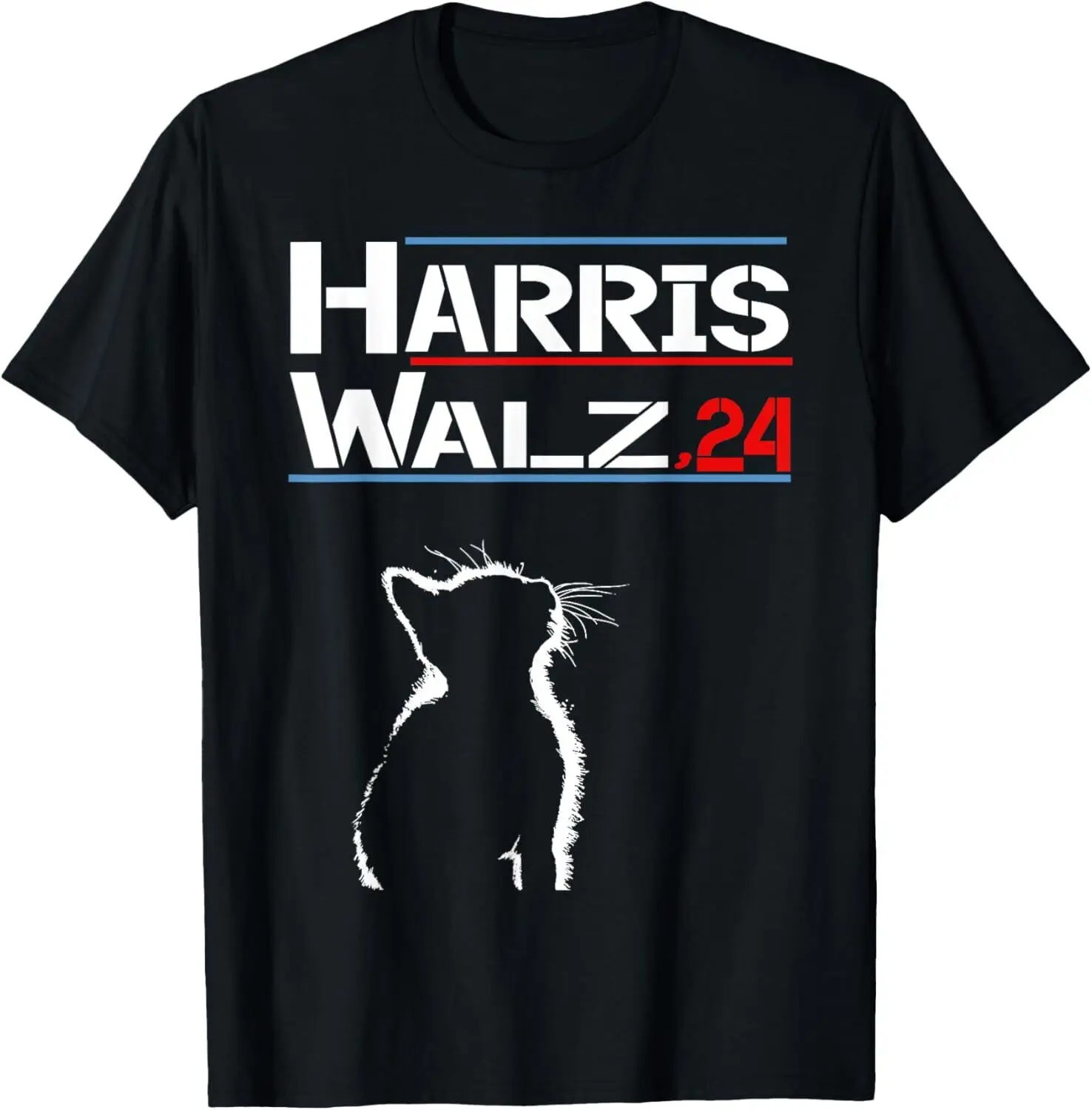 

Harris Waltz 2024 walz President America Election cat T-Shirt S-5XL