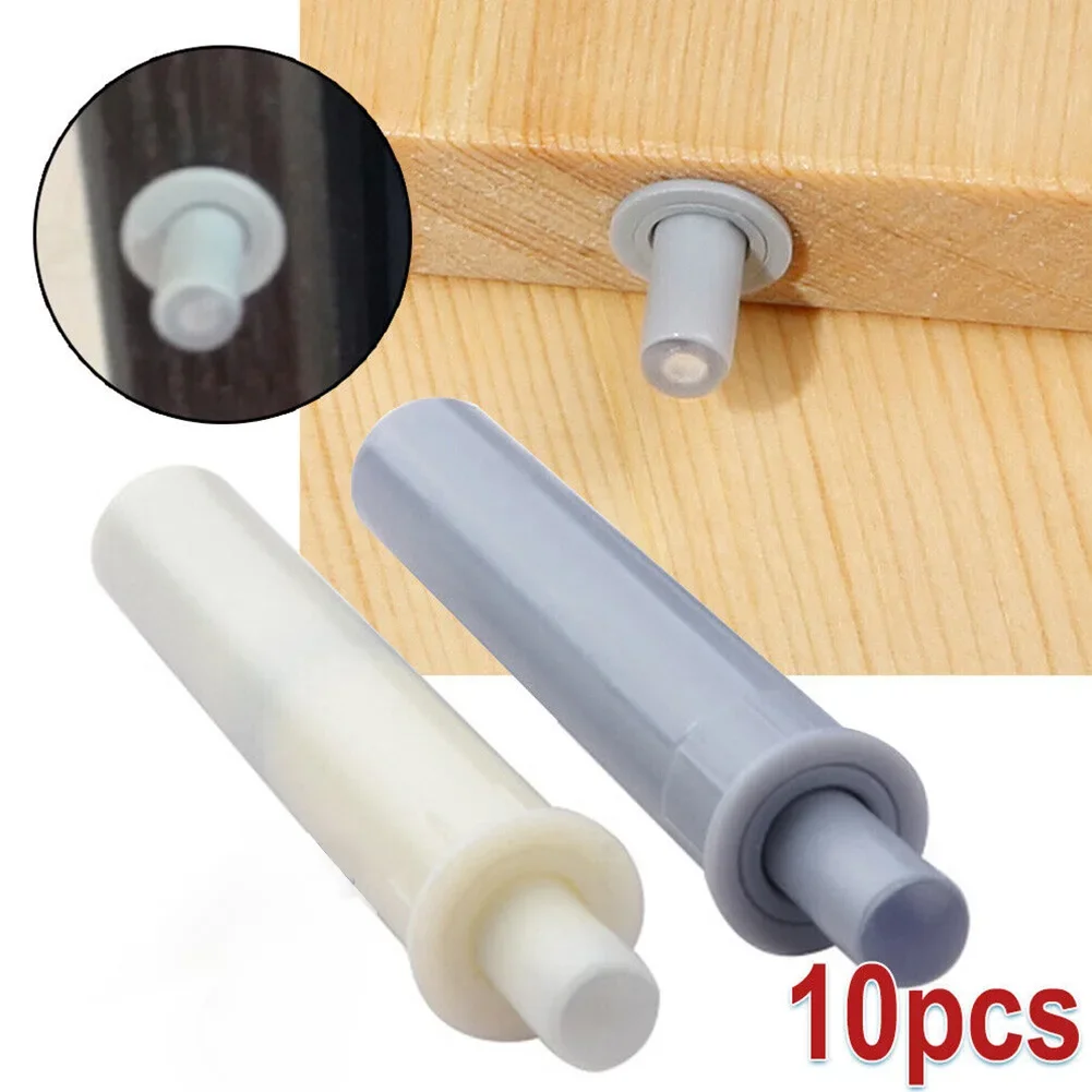 Trava do armário para armário, empurre para abrir o sistema com amortecedor, captura para qualquer tipo de armário, porta ou gaveta, 10pcs