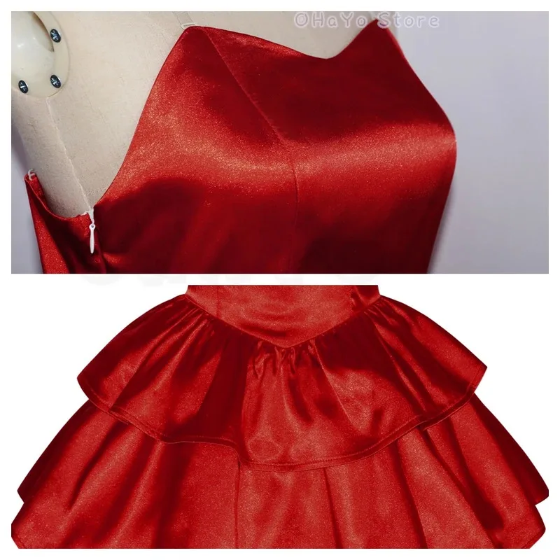 

asdh8@Anime Perfect Movie Blue Mima Kirigoe Cosplay Costumes Wig Red Dress Women Halloween Scary Cartoon Party Roleplay Fancy Ou