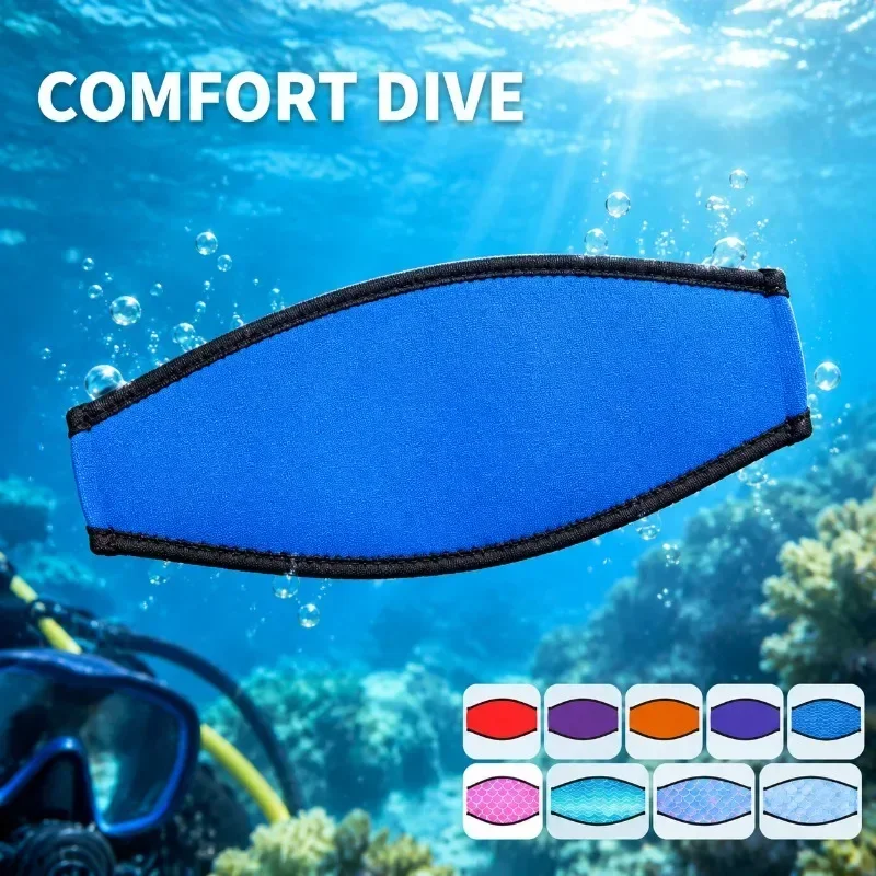 For Neoprene Diving Mask Strap Cover, Snorkel Face Shield Hair Wrap, Swimming Hair Protective Band, Anti-tangle Head Binding