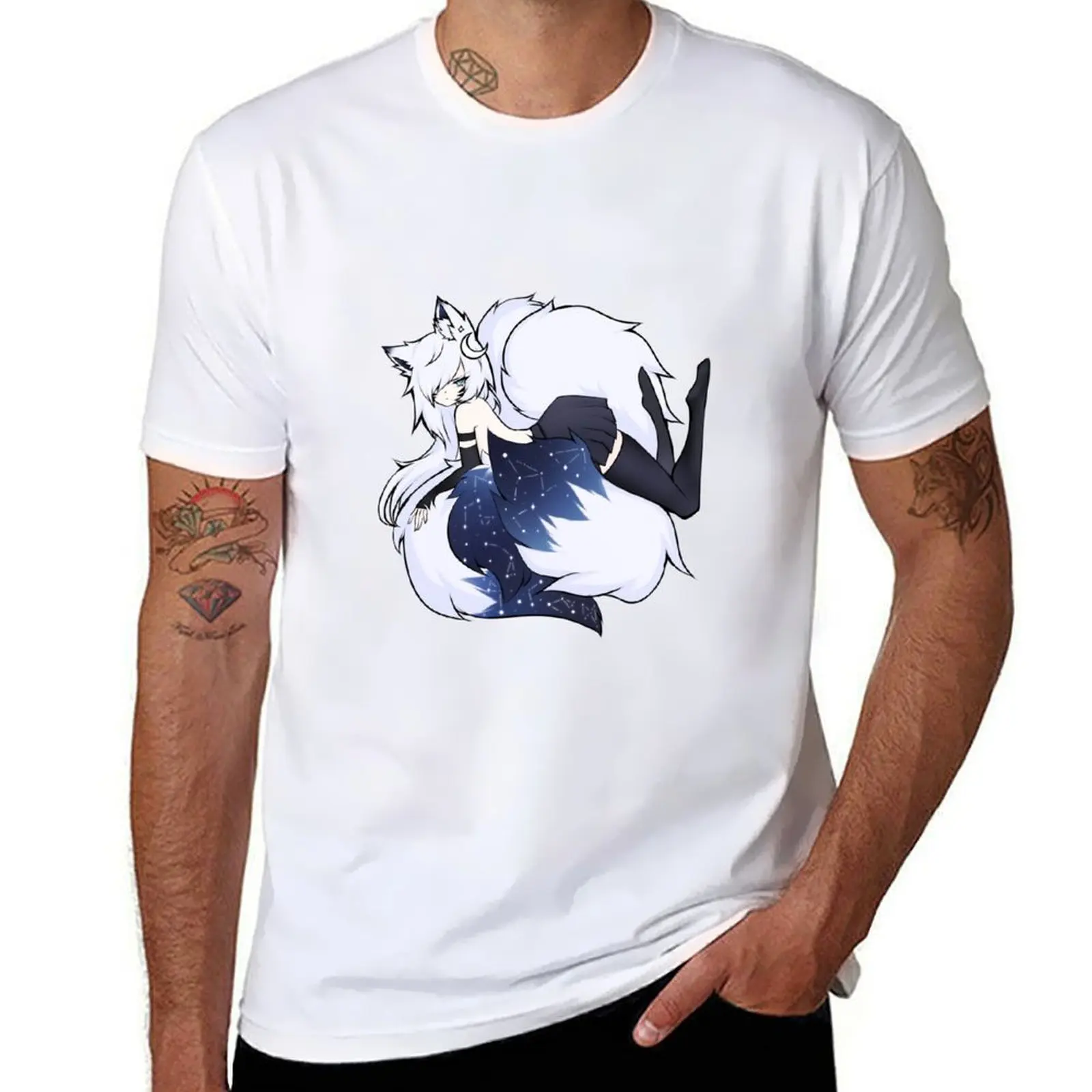 

Starlight Tails - MysticLight The Starlight Kitsune T-Shirt man t shirts graphic man t shirt summer T-Shirt