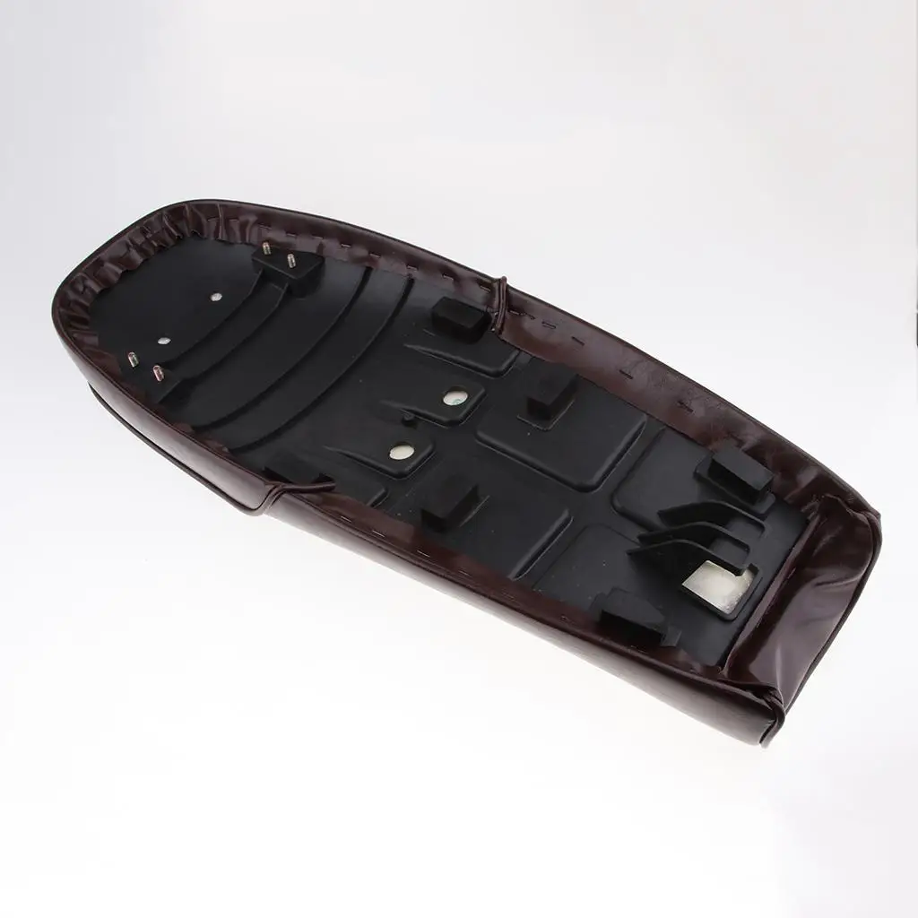 Universal Brat Flat Vintage Seat Retro Artificial Leather Brown 64cm Motorcycle Cafe Racer Seat for Bike Replacement Upgrade