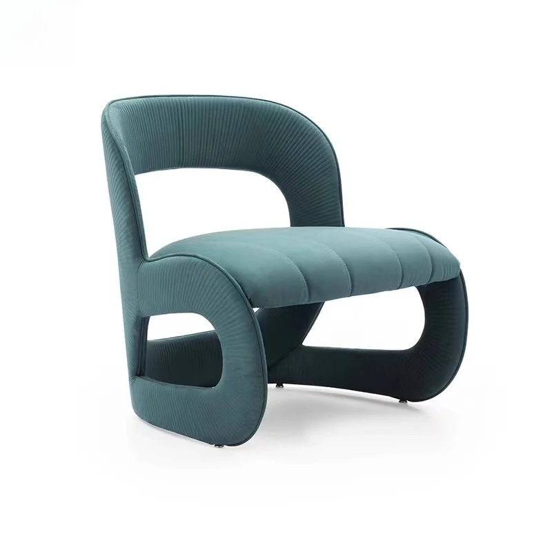 

Italian designer fiberglass single sofa chair wabi wind light luxury leisure chair living room Internet celebrity simple back ch