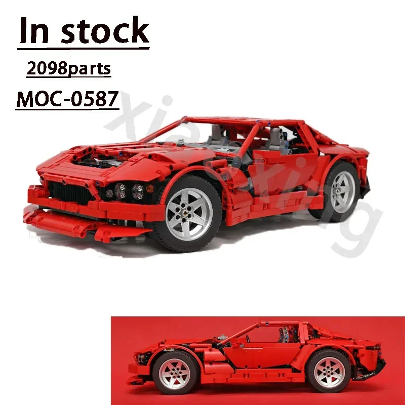 Red New Static Version Coupe Coupe MOC-0587 Building Block Model 2098 Auto Parts Splicing Building Blocks Kids Birthday Toy Gift