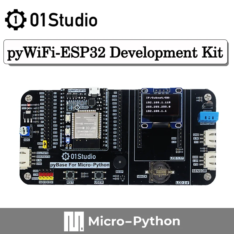 

01Studio pyWiFi- ESP32 разработка демо Встроенная плата в комплекте микропипонитовое Программирование беспроводной