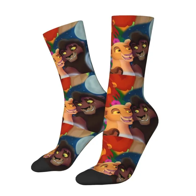 Cartoon Movie The Lion King Men Women Crew Socks Unisex Funny 3D Printing Simba and Nala Dress Socks