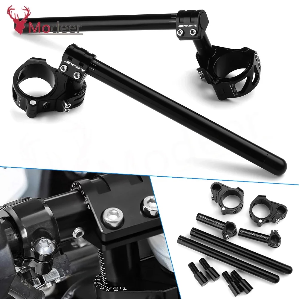 

For Kawasaki ZX6R zx7r ZX7RR ZX 6R 10R ZX10RR zxr400 ZZ-R 1400 Motorcycle CNC Accessories Clip On Fork Tube Handle Bar 50mm