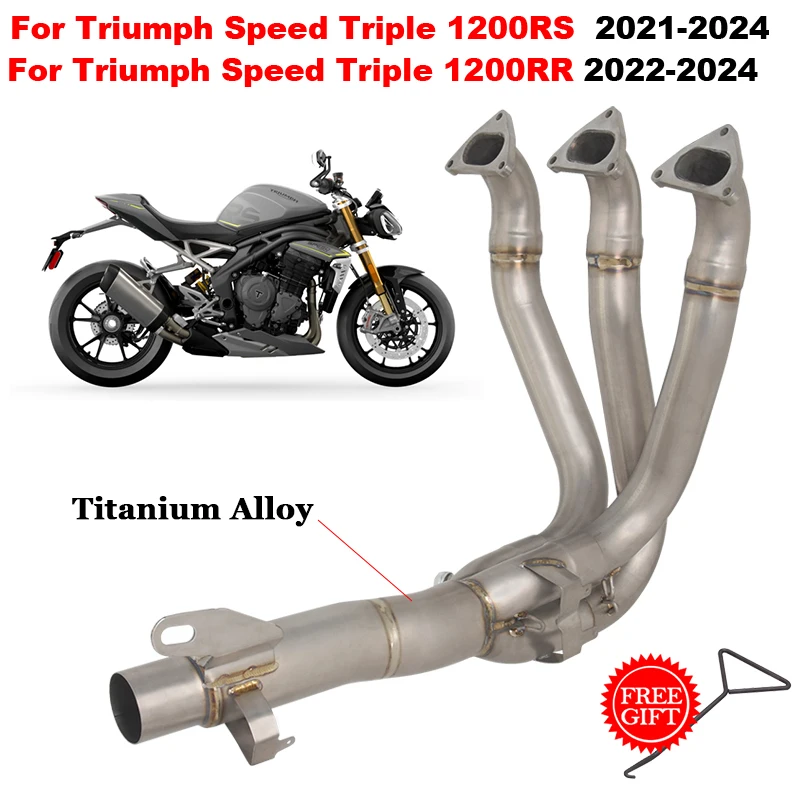 

Motorcycle Exhaust SystemFor Triumph Speed Triple 1200RS 1200RR 1200 RS RR 2021 2022 2023 2024 Titanium Alloy Front Link Pipe