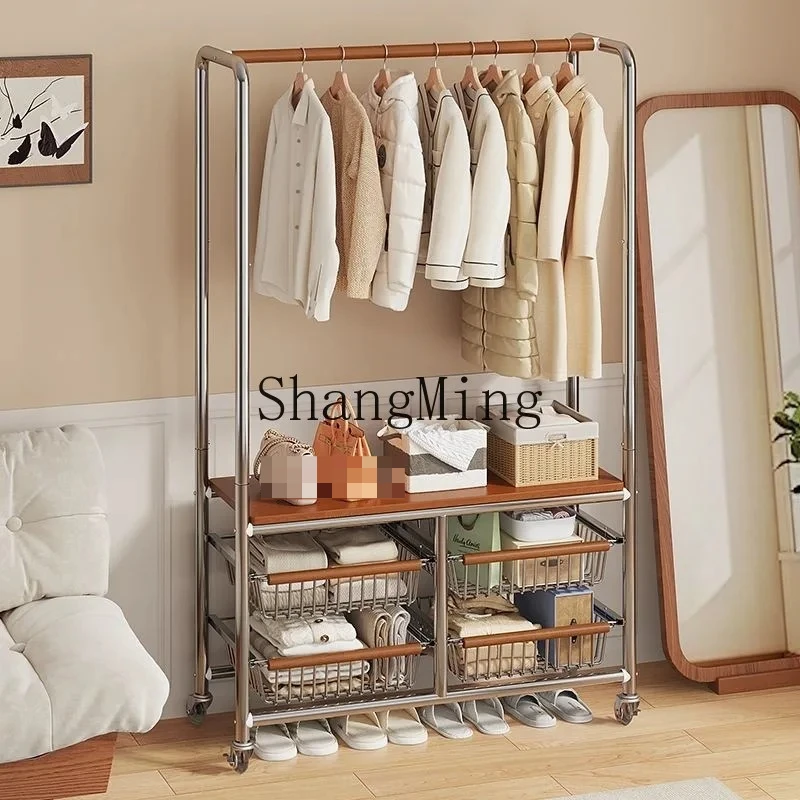 FGpremium hanger modern light luxury medieval hanger bedroom stainless steel household storage floor mobile coating rack