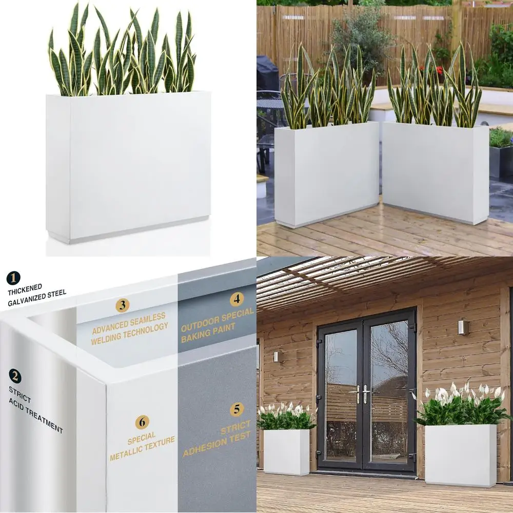 

Сверхмощный металлический ящик для цветов на открытом воздухе, длина 38 x 10 шириной x 30 высоты, большой перегородка для уличных растений