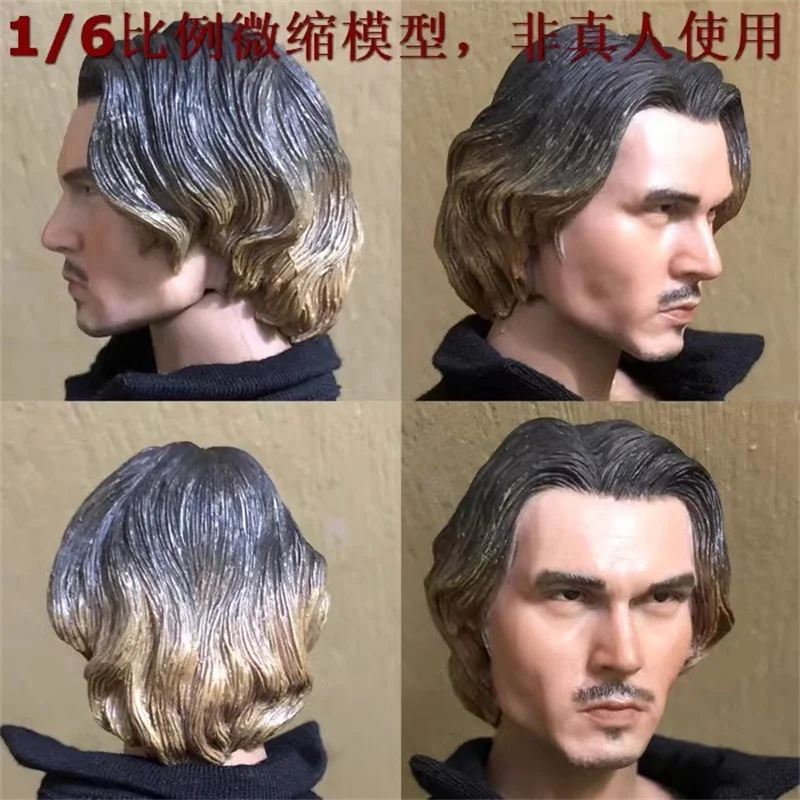 1/6 Male Soldier Johnny Depp Head Carving Sculpture Nesse Sticky To Death Model Toy For 12'' Action Figure Body In Stock