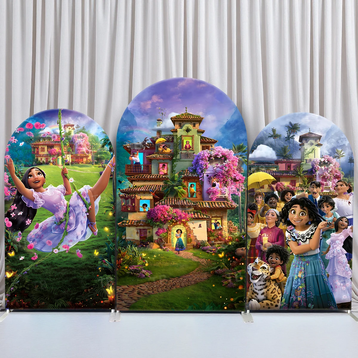 

TB Encanto Arch Backdrop Cover Magical Floral House for Girl Birthday Party Decor Baby Shower Photography Background Wall Props