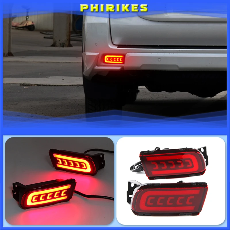 

2PCS LED Reflector Rear Fog Lamp Fog Light Brake light turn signal For Toyota Land Cruiser Prado LC150 2010-2019