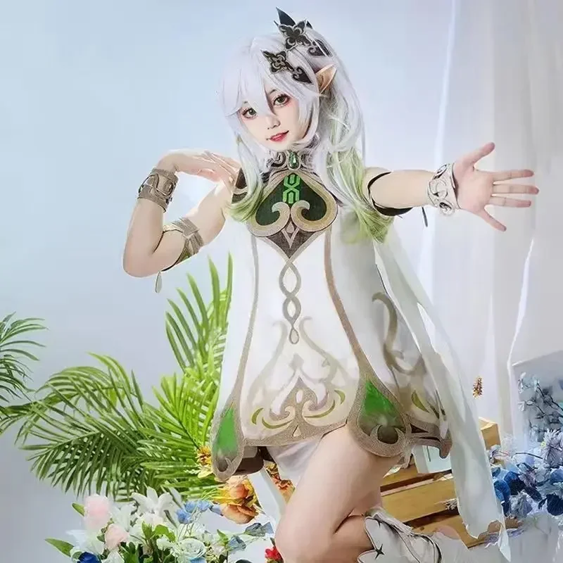 

HN8 Genshin Impact Nahida Lesser Lord Kusanali Nahida Cosplay Costume Girls' Dress Wig Set Halloween Party Costume Costume C)4Dc