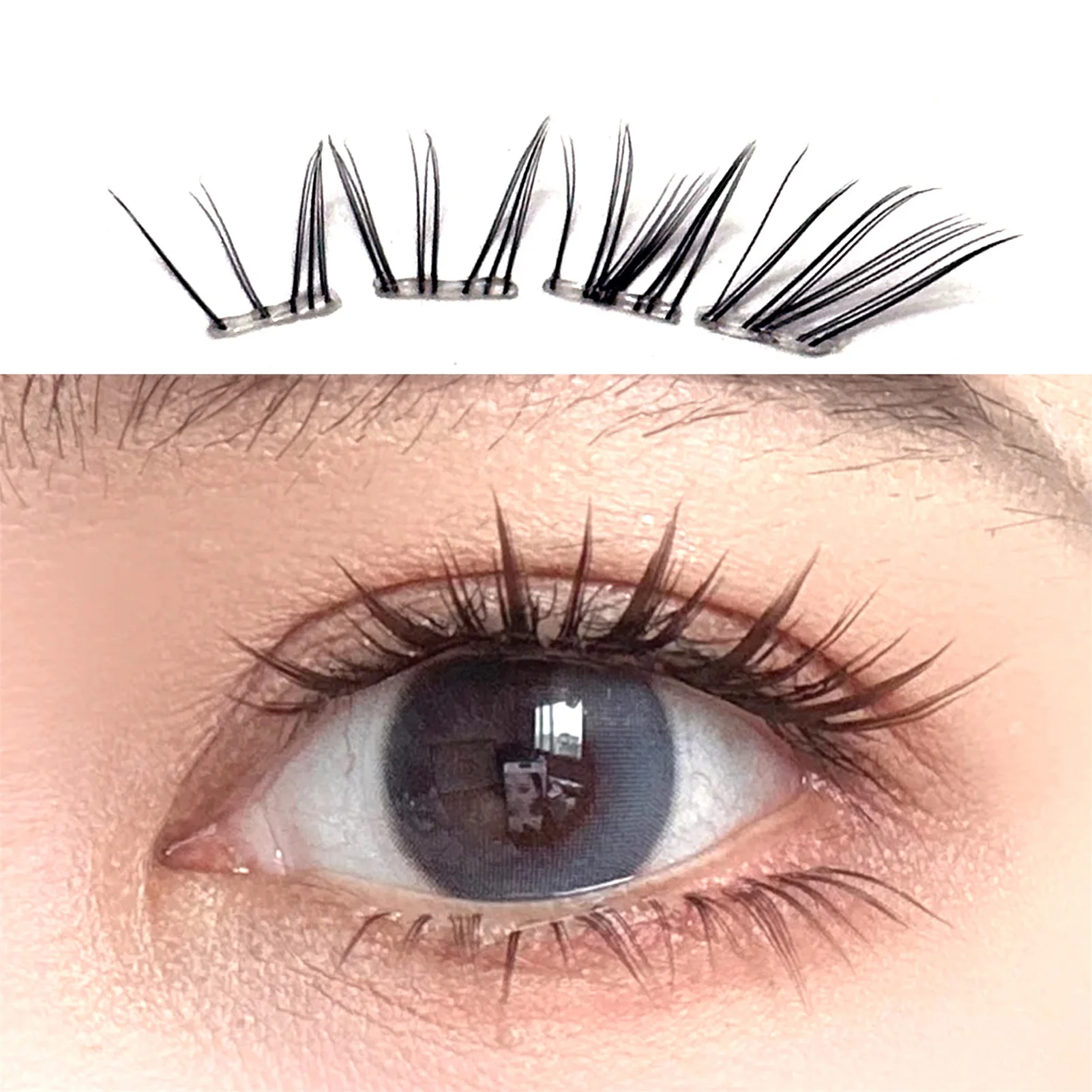 Nenhum colar necessário cílios individuais cluster c onda preto reutilizável fibra sintética cílios postiços para maquiagem diária natural