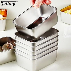 600ml Stainless Steel Refrigerator Food Storage Box W/ Lid Prepare Seafood Fruit Vegetable Freshness Preservation Box Picnic Box