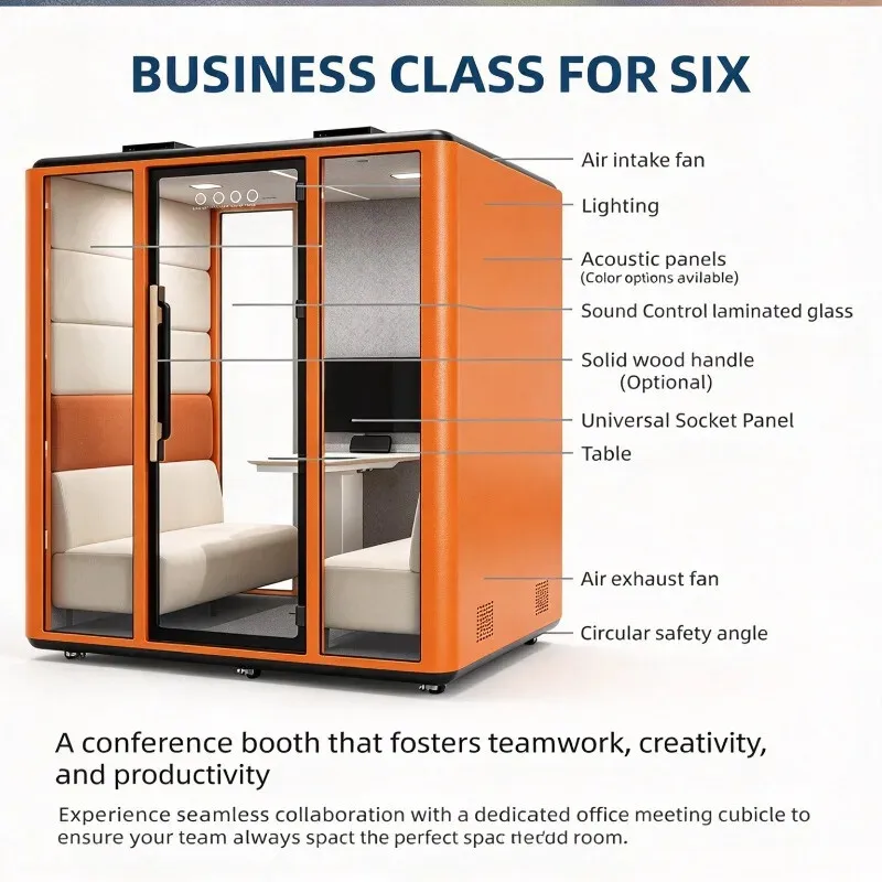 Silent Glass Cabin Modular Acoustic Booth Sound Insulation Design For Library Study Room Quiet Work Zone