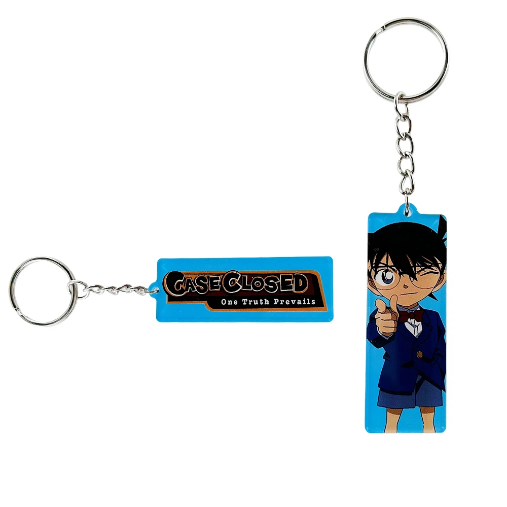 Case Closed One Truth Prevails Double Sided Acrylic Keychain Conan Edogawa Key Ring Novelty Fun Pendant Decorative