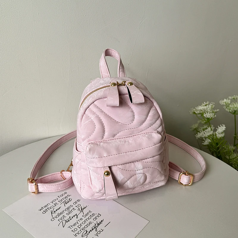 Simple Versatile PU Fashion Backpack Zipper Solid High Quality Cute Backpack for Women 2024 Casual Fresh Designer Style Hot Sale