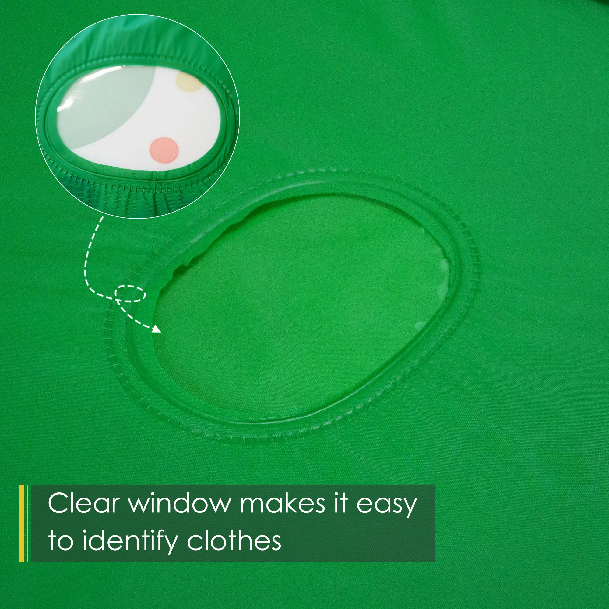 Green PVC garment bag, waterproof, green, 24 inches x 48 inches, transparent window, easy to use, convenient for storing clothes