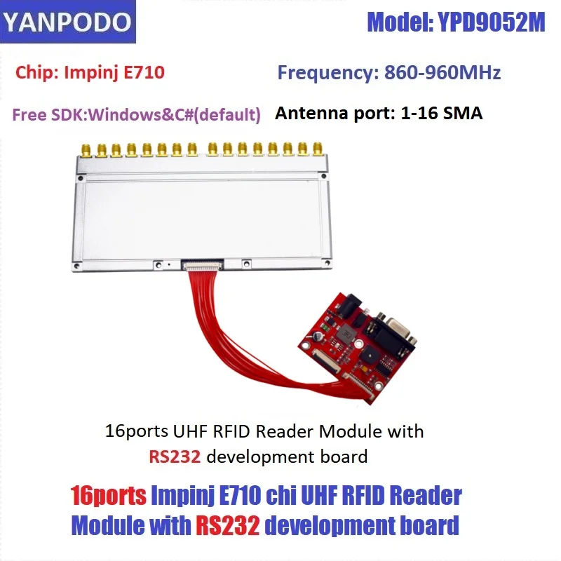 

Yanpodo 700pcs/s Inventory Speed 16 Antenna Ports uhf rfid reader module impinj E710 for Garbage Truck Management