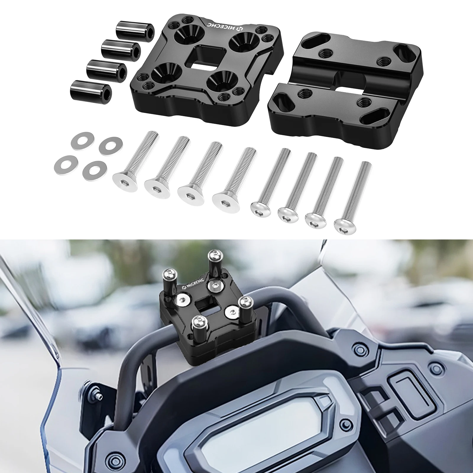 

14MM GPS Holder Bar Clamp For Kawasaki KLR650 KLR 650 2022-2023 CNC Adjustable Motorcycle Navigator Phone Mount AMPS Brackets