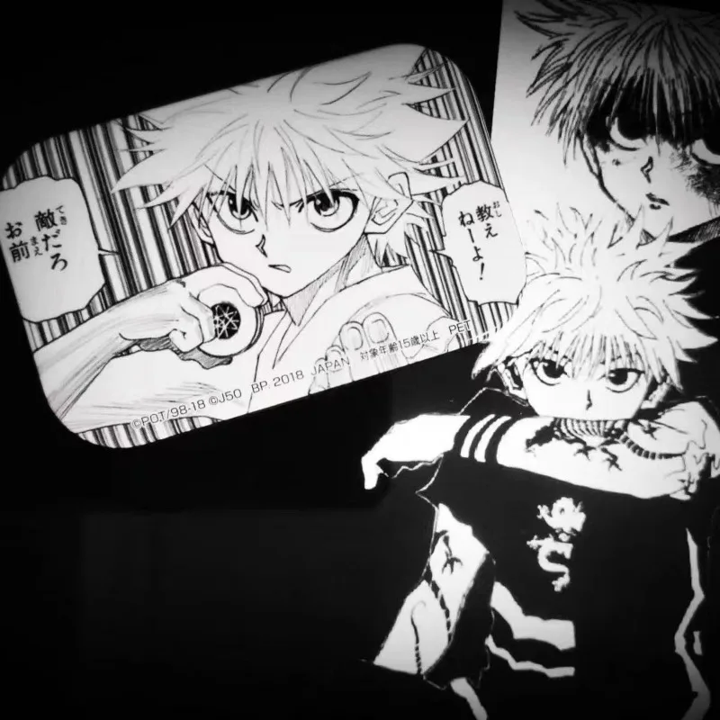 Hunter x hunter killua emblema folha de flandres broche quadrado anime personagem crianças mochila jóias moda casaco ombro crachá presente