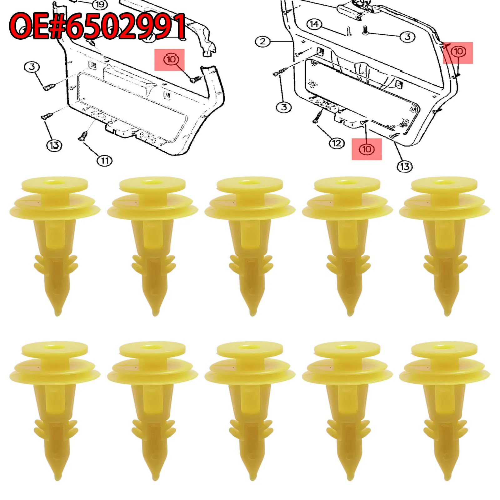 Liftgate Trim Panel Retainer Push Pin For WJ Jeep Grand Cherokee Chrysler Mini Vans Cirrus Dodge Stratus 6502991