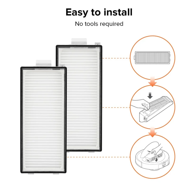 BAAN-6 Pcs Filtro Forroborock Qrevo Master/Qrevo Slim Sweeper Acessórios Essenciais Acessórios de Vácuo Acesso de Reposição de Longa Duração