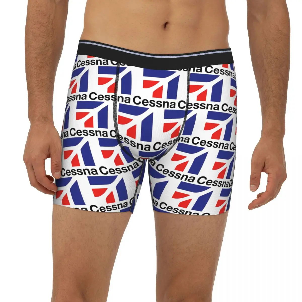 

Cessna Logo Long Boxer Underpants Short Men Panties Ventilate Underwear for Homme Man Boyfriend Gifts