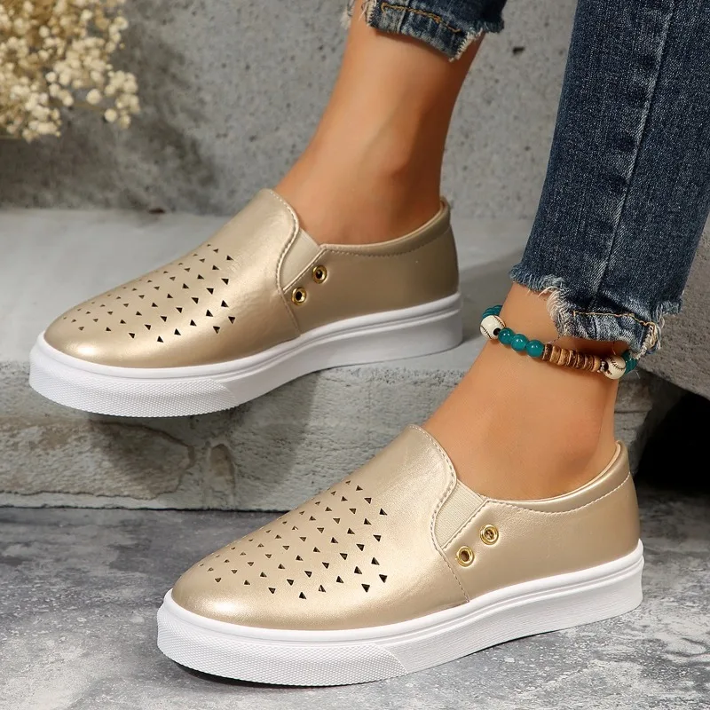 Ladies Sneakers on Sale New Fashion Mid Heel Women's Flats Summer Outdoor Women Casual Slip-on Breathable Sports Shoes Zapatos