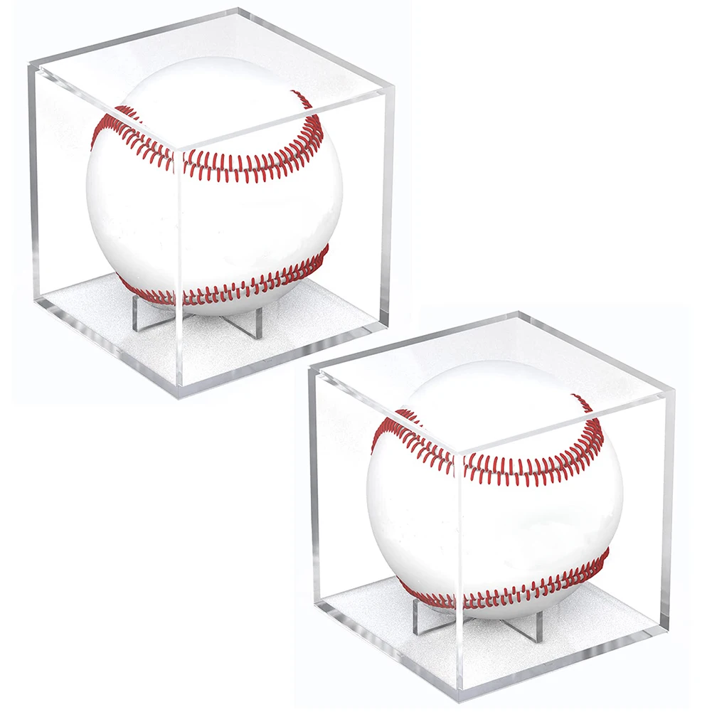 Clear Golf Baseball Display Case Square Transparent Baseball Holder Box Dustproof UV Protection Perfit For Memorable Collection