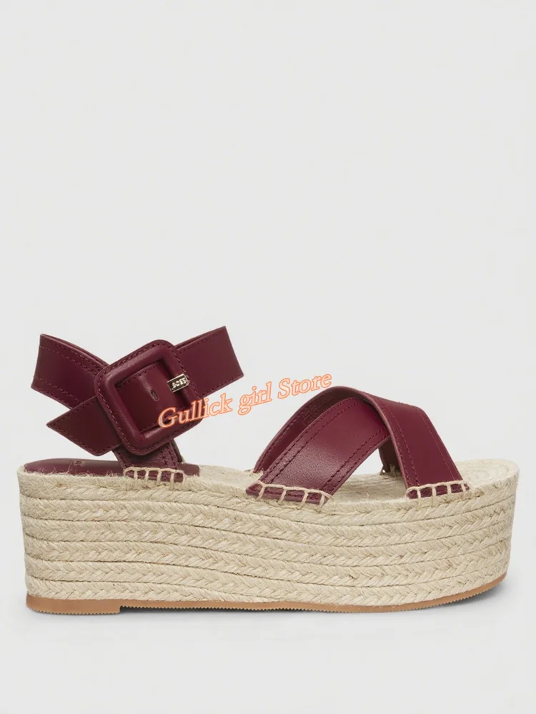Sandali con cinturino incrocia - Women'S Shoes Burgundy recensione e prezzo