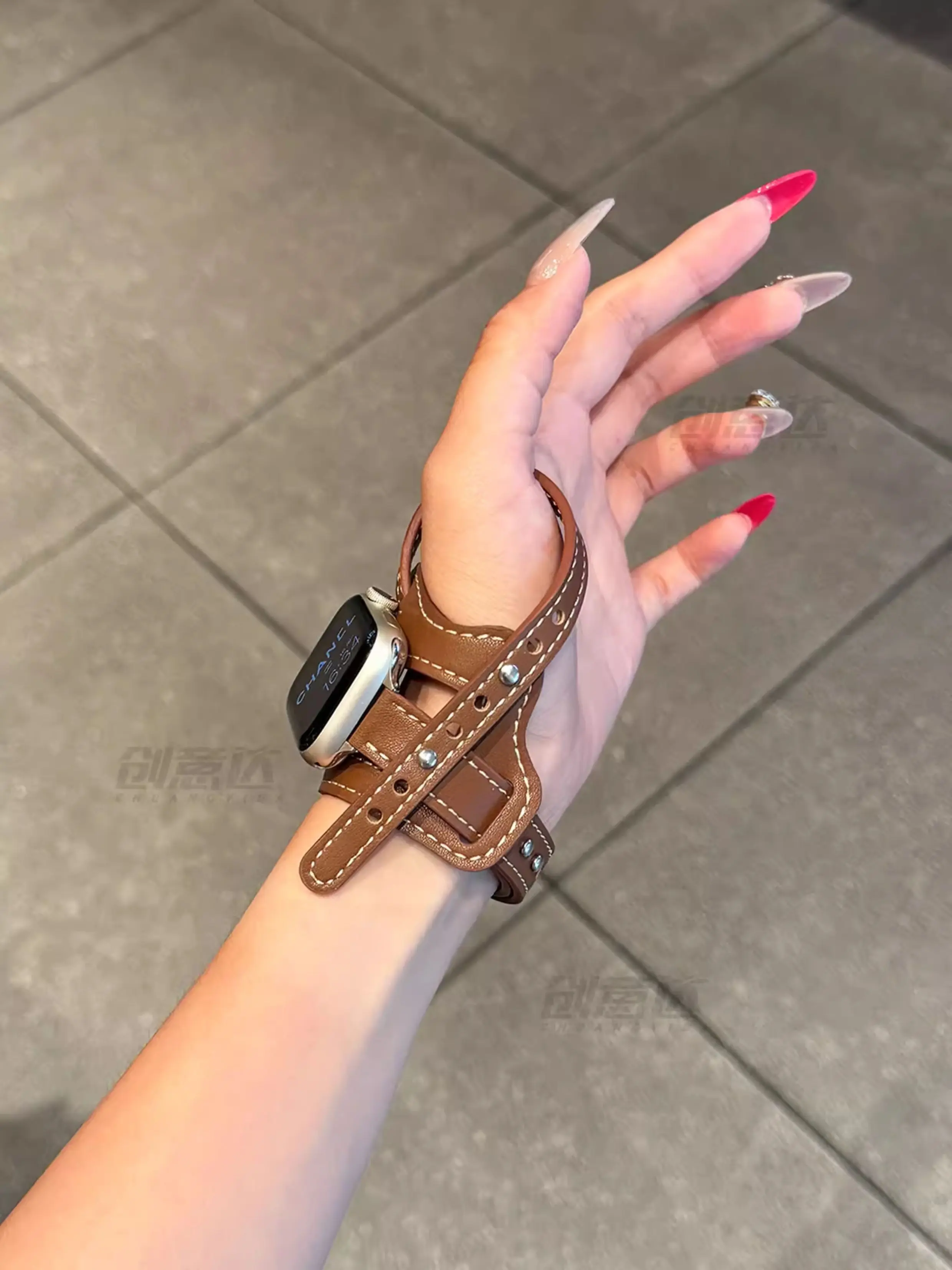 outdoor cycling Sports new leather watch strap for iwatch10 S11 S9 S8 ultra2/3 S7/6/5/se replacement