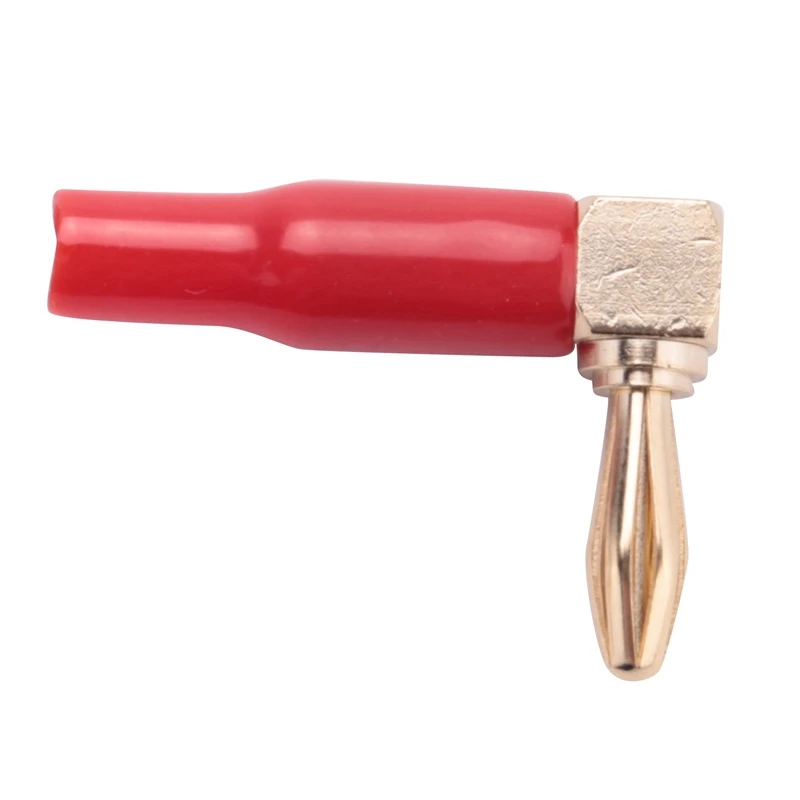 Neu-32Pcs 4Mm Bananen Stecker Lautsprecher Drähte Stecker Adapter 24K Gold Überzogene Schraube Typ Reinem Kupfer rechtwinklig Bananen Stecker