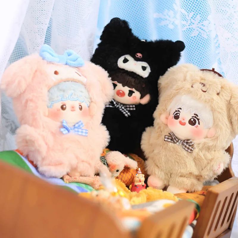 

Hot 15cm Labubu Cape Skirt Suit Sitting Party Labubu Hello Kitty Clothe The Monsters Vinyl Dolls Outfit Clothing Hat Accessories