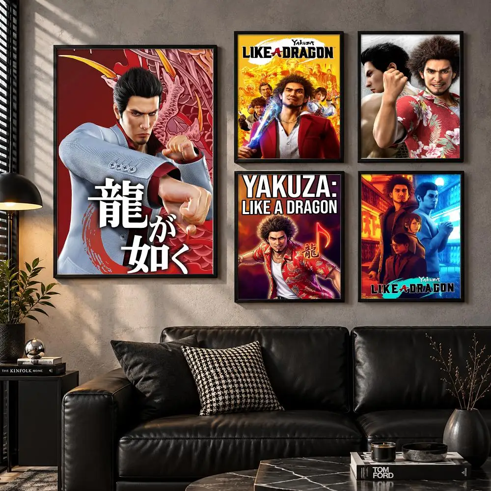 Gameplay Fanart Adventure Interactive Characterart Like a Dragon Poster Aesthetic Unframed Wall Prints for Bedroom & Living Room