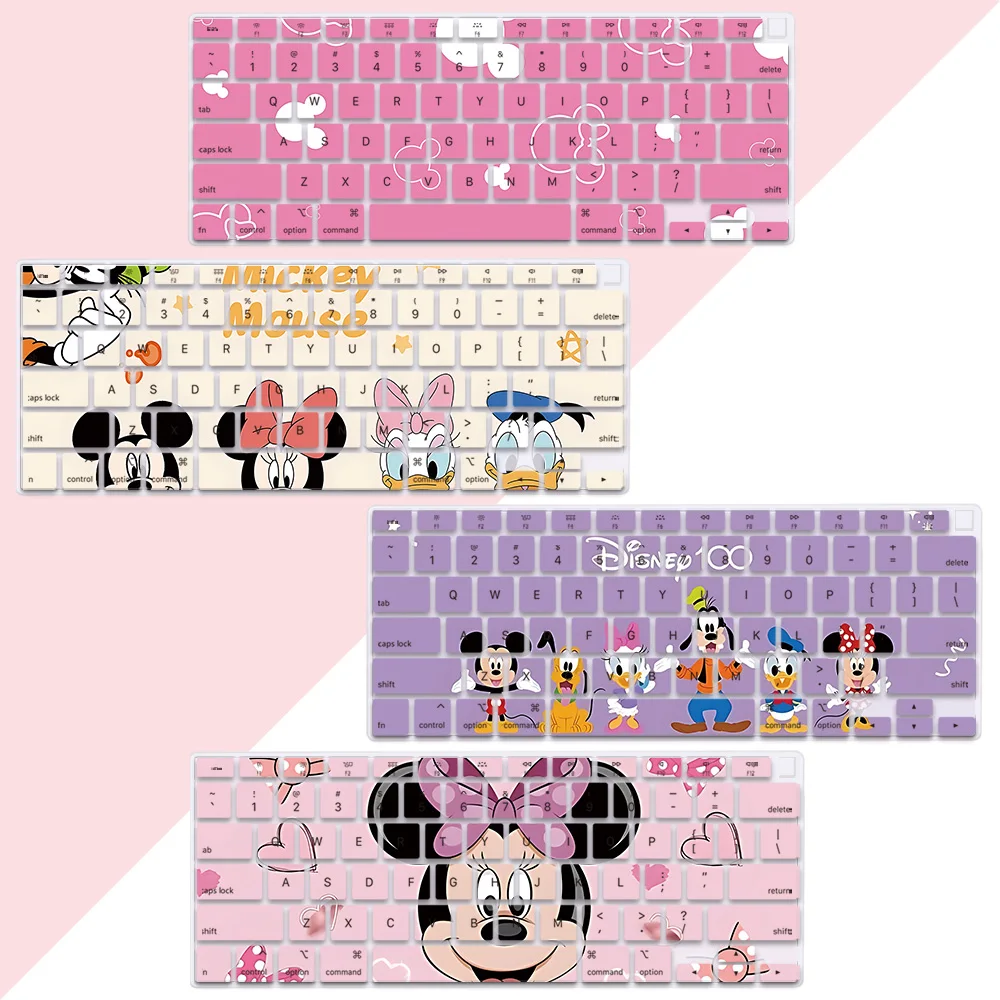 Cute Cartoon Couple Mickey Minnie US Layout Color Print Soft Silicone Keyboard Cover For Macbook 2020 Air A2179 A2337