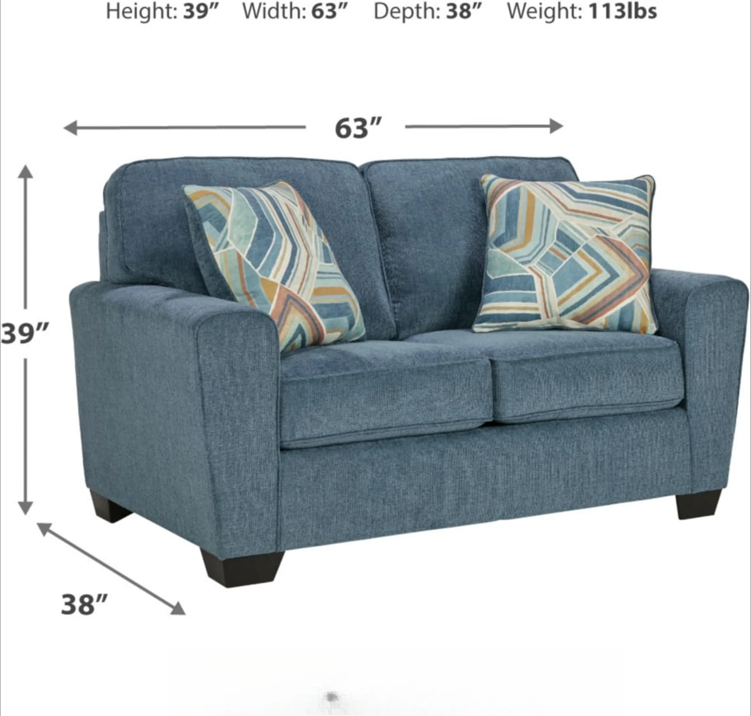 Casual Loveseat สําหรับห้องนั่งเล่น, เก้าอี้ลานสีฟ้าเฟอร์นิเจอร์ลานเฟอร์นิเจอร์ลานกลางแจ้ง