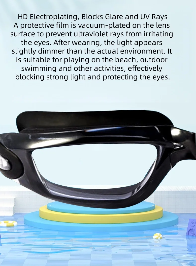 ARENA High-Definition Renn-Schwimmbrille mit Sehstärke für Erwachsene, wasserdicht, beschlagfrei, galvanisiert, Silikon-Schwimmbrille – Detail 4