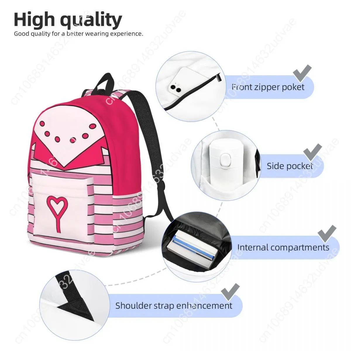Angel Dust Hazbins Casual Backpack Durable Student Hiking Travel Daypack for Men Women College Canvas Bags